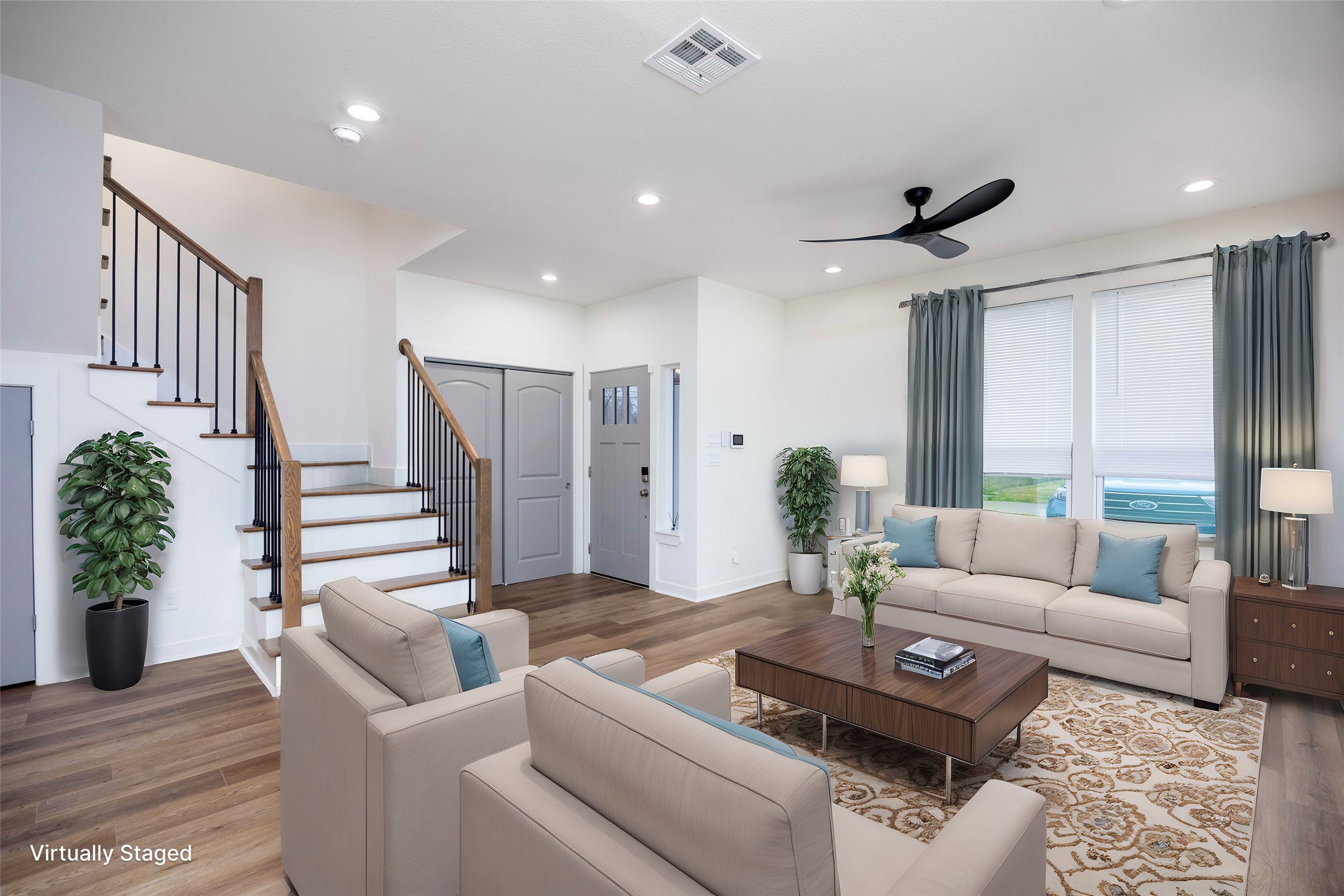 2753 Redrock Street, Unit B Houston, TX 77088 - Photo 8 of 35 a living room with furniture and wooden floor