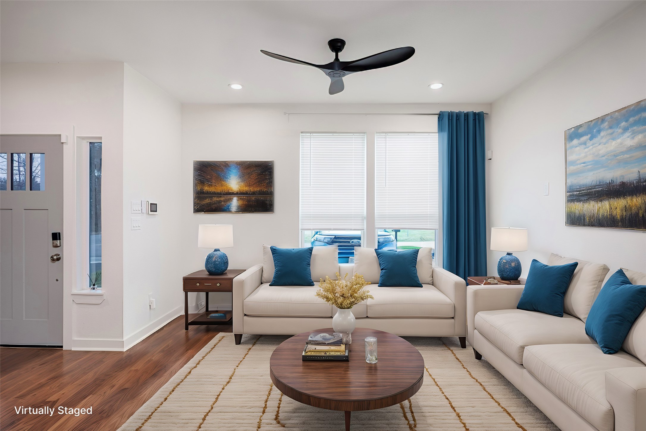 2753 Redrock Street, Unit B Houston, TX 77088 - Photo 10 of 35 a living room with furniture and a flat screen tv