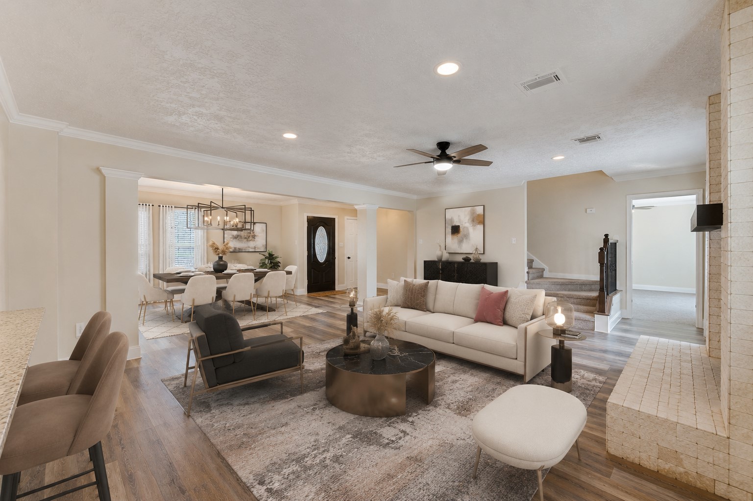 9115 Taidswood Drive Spring, TX 77379 - Photo 45 of 45 The family room wall between the formal dining area was removed to allow for a much desired open-concept floor plan. It is really great for entertaining!