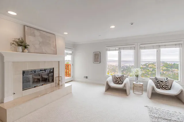 a backyard of a house with lots of green space