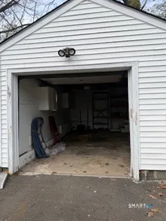 a view of a garage