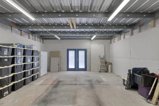 a view of a yard with a slide