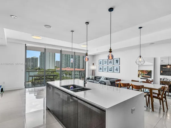 a kitchen with lots of counter top space
