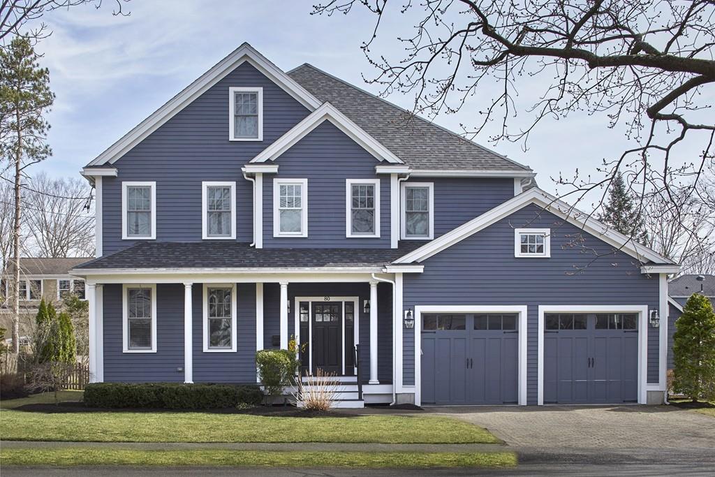 80 Stockdale Road Needham, MA 02492 - Photo 1 of 20 a front view of a house with a yard