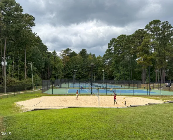 a view of a backyard with trees