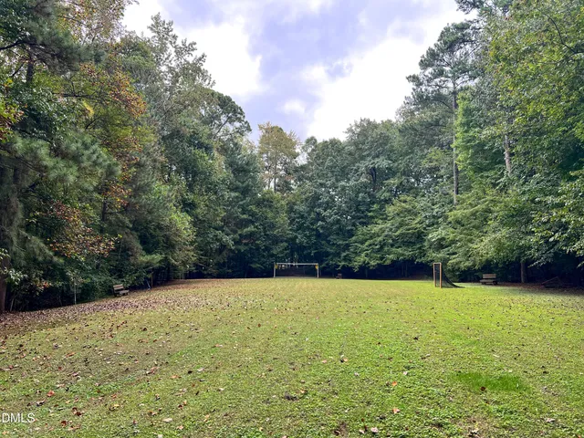 a view of a park with slide