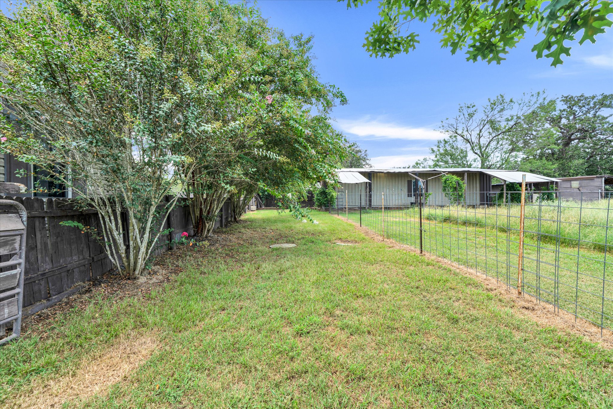 1500 Wattsville Road Luling, TX 78648 - Photo 32 of 38 A generous backyard offers a verdant expanse for outdoor enjoyment, bordered by mature plantings and a secure perimeter.