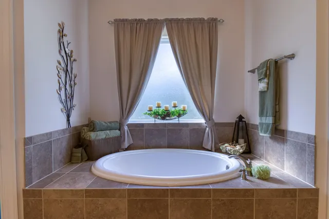 a room with table and chairs