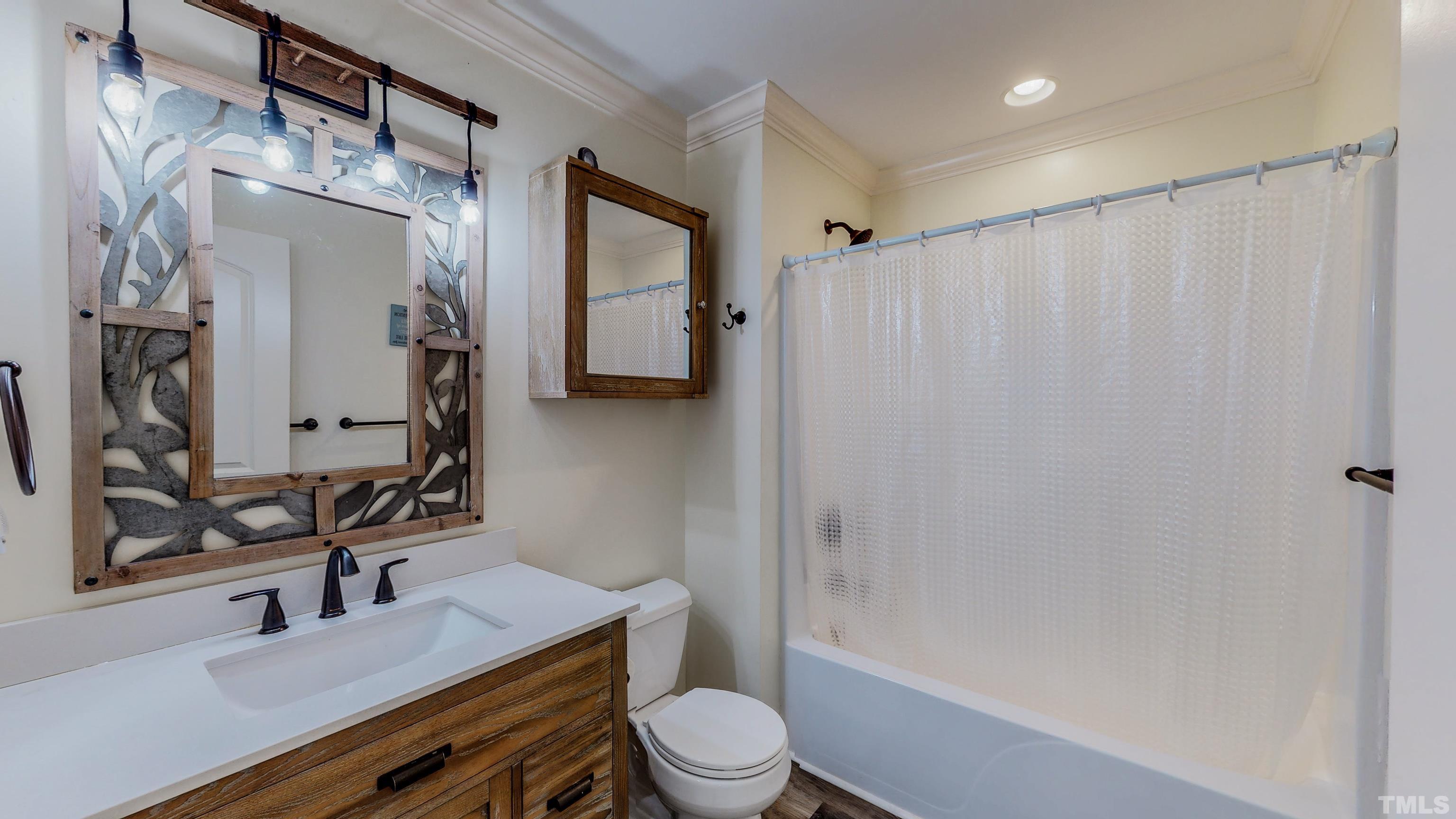 7402 Deer Crossing Road Rougemont, NC 27572 - Photo 26 of 54 a bathroom with a sink a toilet and shower