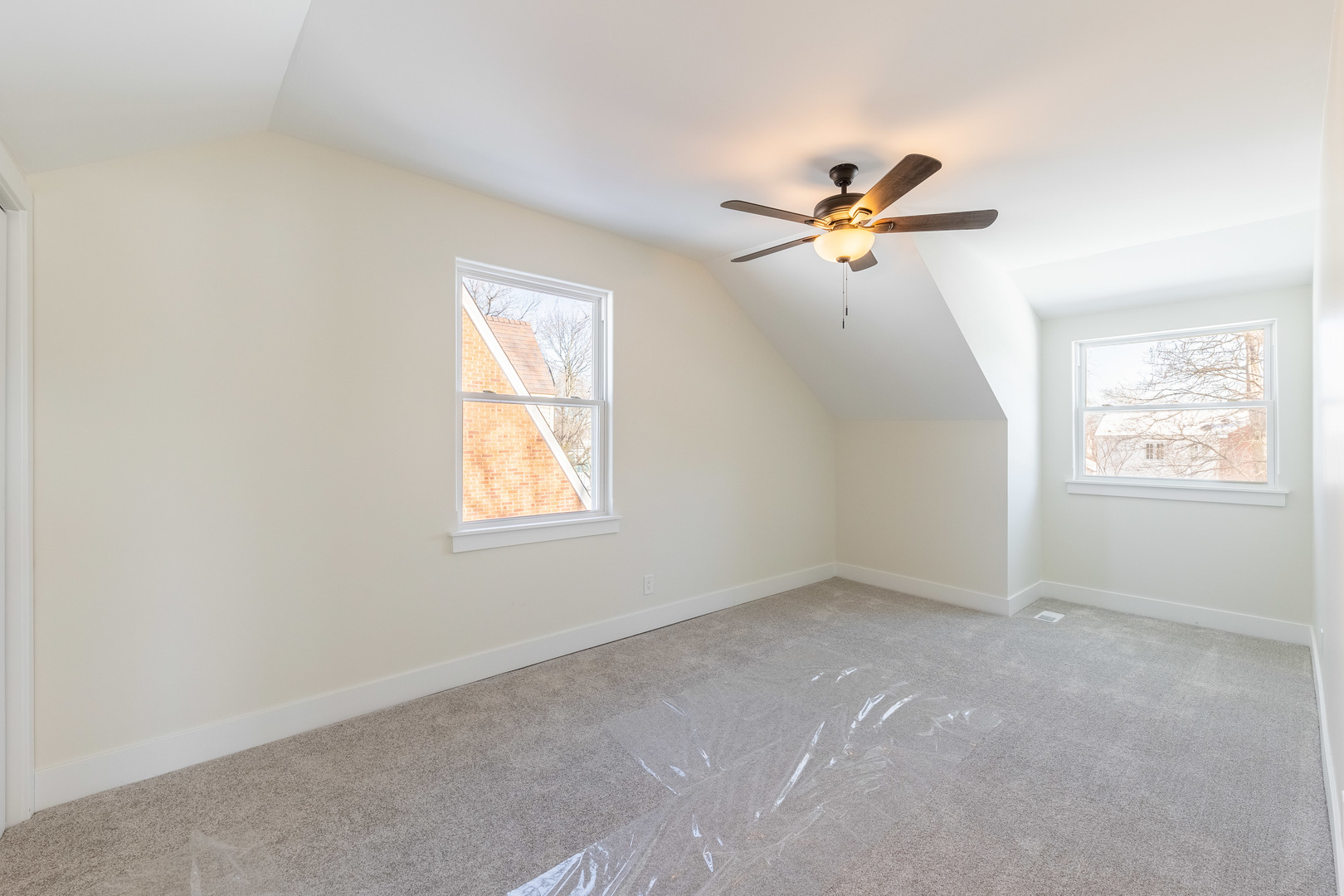 9160 South Hamilton Avenue Chicago, IL 60643 - Photo 30 of 53 an empty room with windows and fan chandelier fan