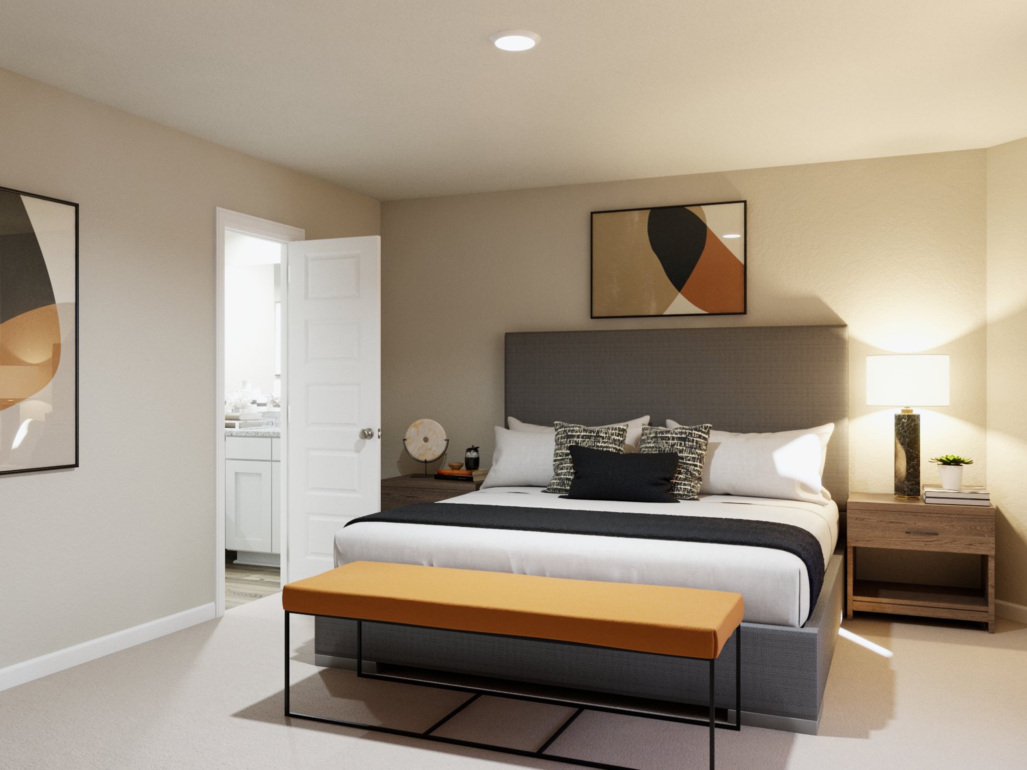 13635 Kit Run Splendora, TX 77372 - Photo 20 of 32 a bedroom with a bed and a painting on the wall