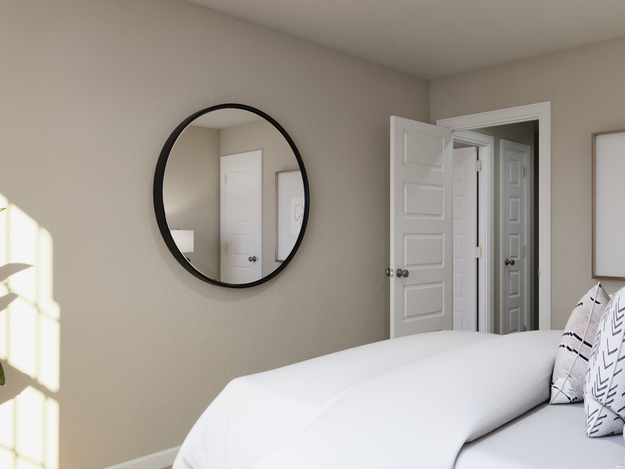 13635 Kit Run Splendora, TX 77372 - Photo 28 of 32 a bedroom with a bed and a mirror