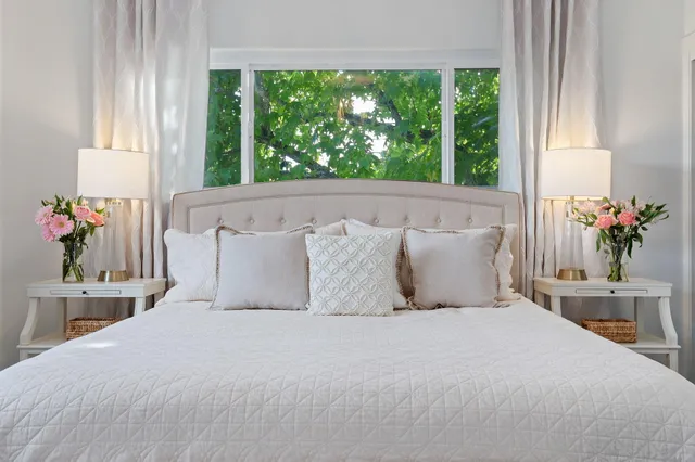 a view of a hallway with washer and dryer