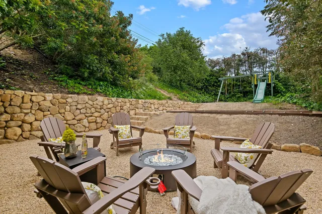 a view of a outdoor seating area
