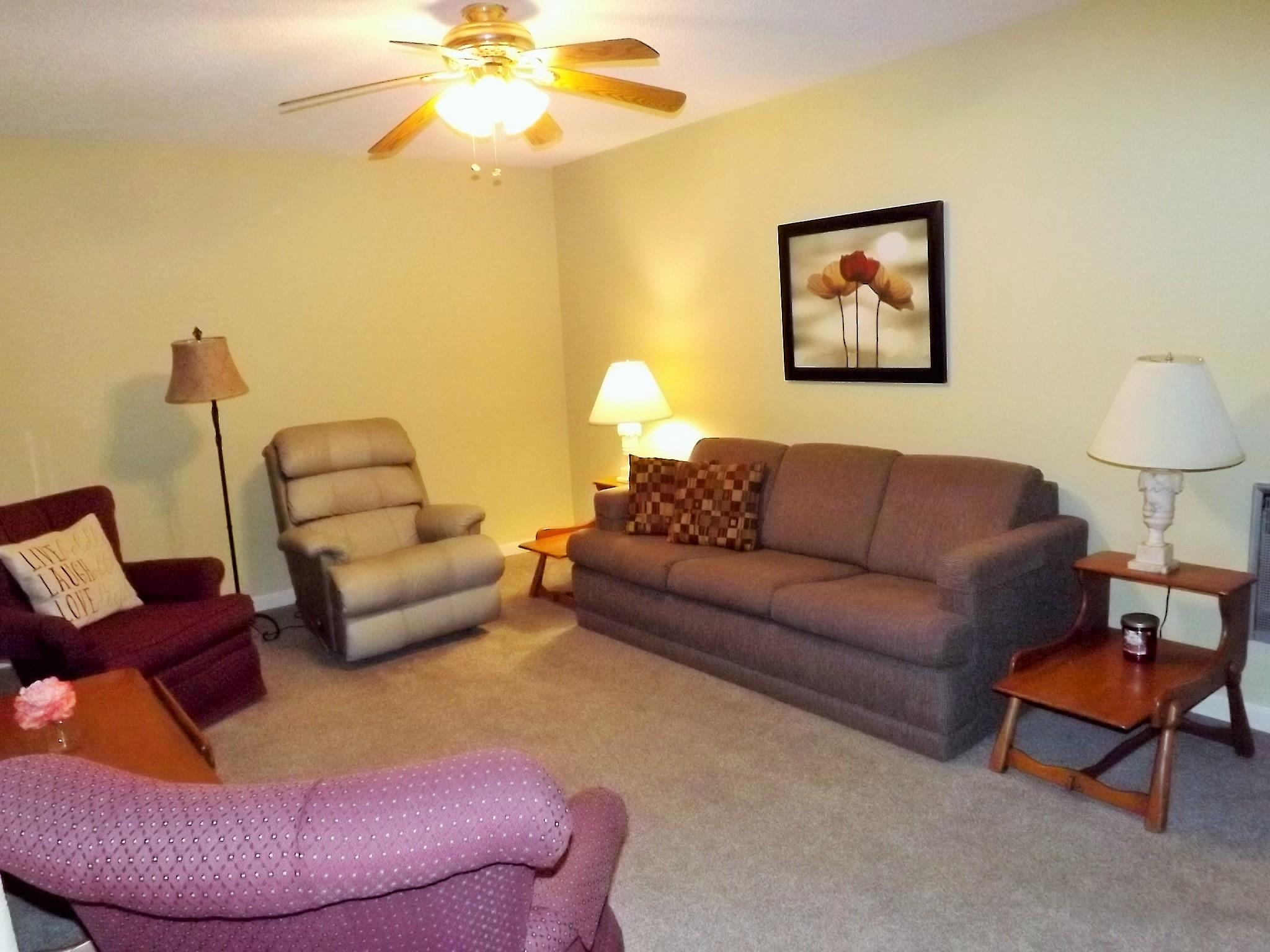 154 Hodge Road Manchester, TN 37355 - Photo 6 of 20 a living room with furniture a lamp and a chandelier