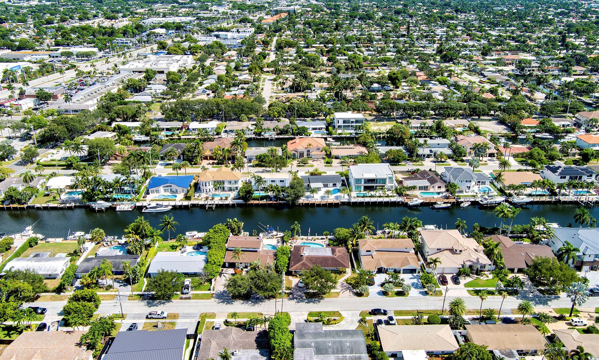 2310 Northeast 48th Court Lighthouse Point, FL 33064 - Photo 45 of 61 an aerial view of ocean and residential houses with outdoor space