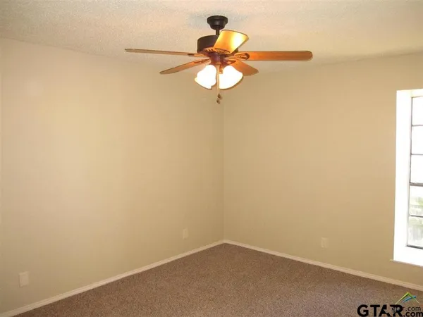 a view of a small space with a window