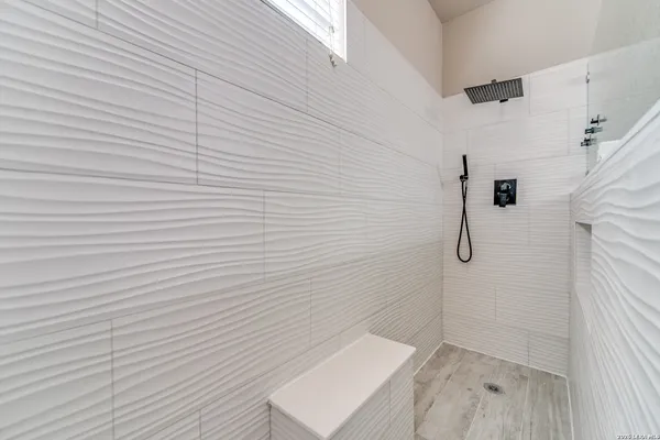 a bathroom with a shower