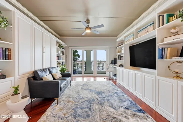 a living room with furniture