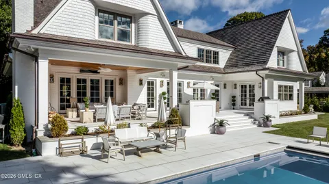 a view of a house with patio