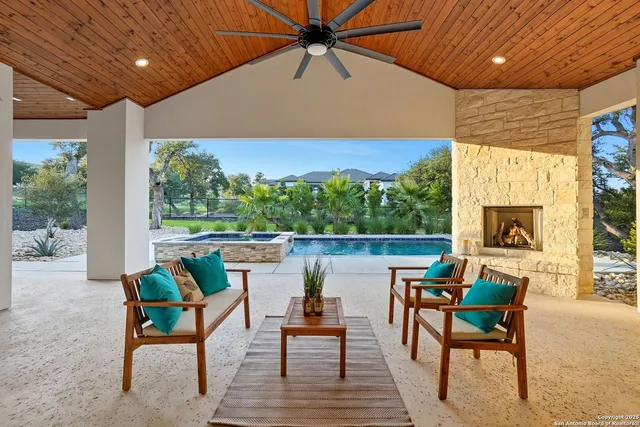 a outdoor space with furniture