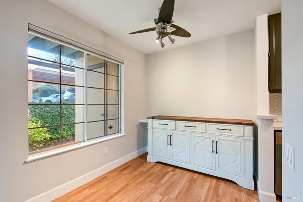 a view of a room with rack on the wall