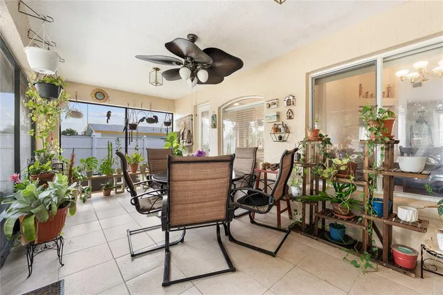 a view of a livingroom with furniture and a potted plant