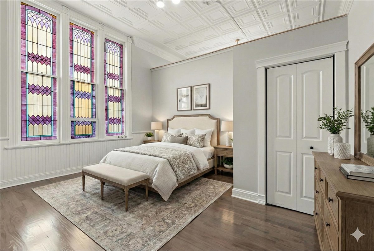 200 West Crawford Street Peotone, IL 60468 - Photo 19 of 42 a spacious bedroom with a bed and a table in it