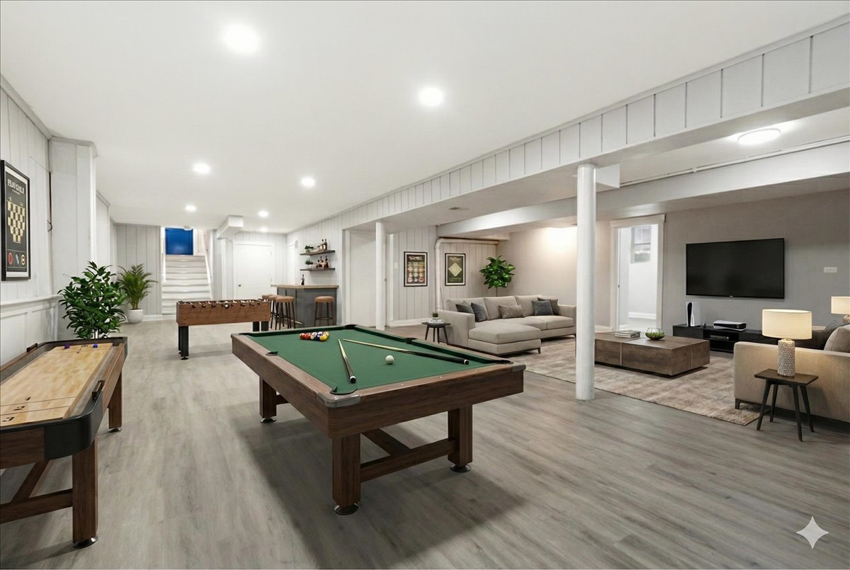 200 West Crawford Street Peotone, IL 60468 - Photo 28 of 42 a room with furniture pool table wooden floor and windows