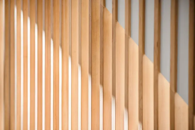 a close view of wooden fence