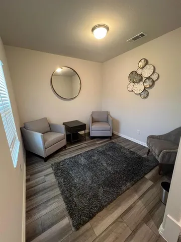 a living room with furniture