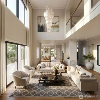 a very nice looking room with a large window and wooden floor