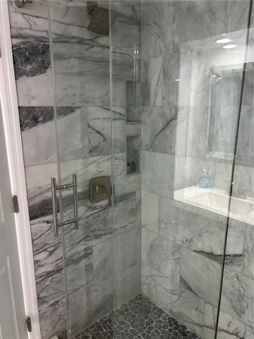 a bathroom with a shower
