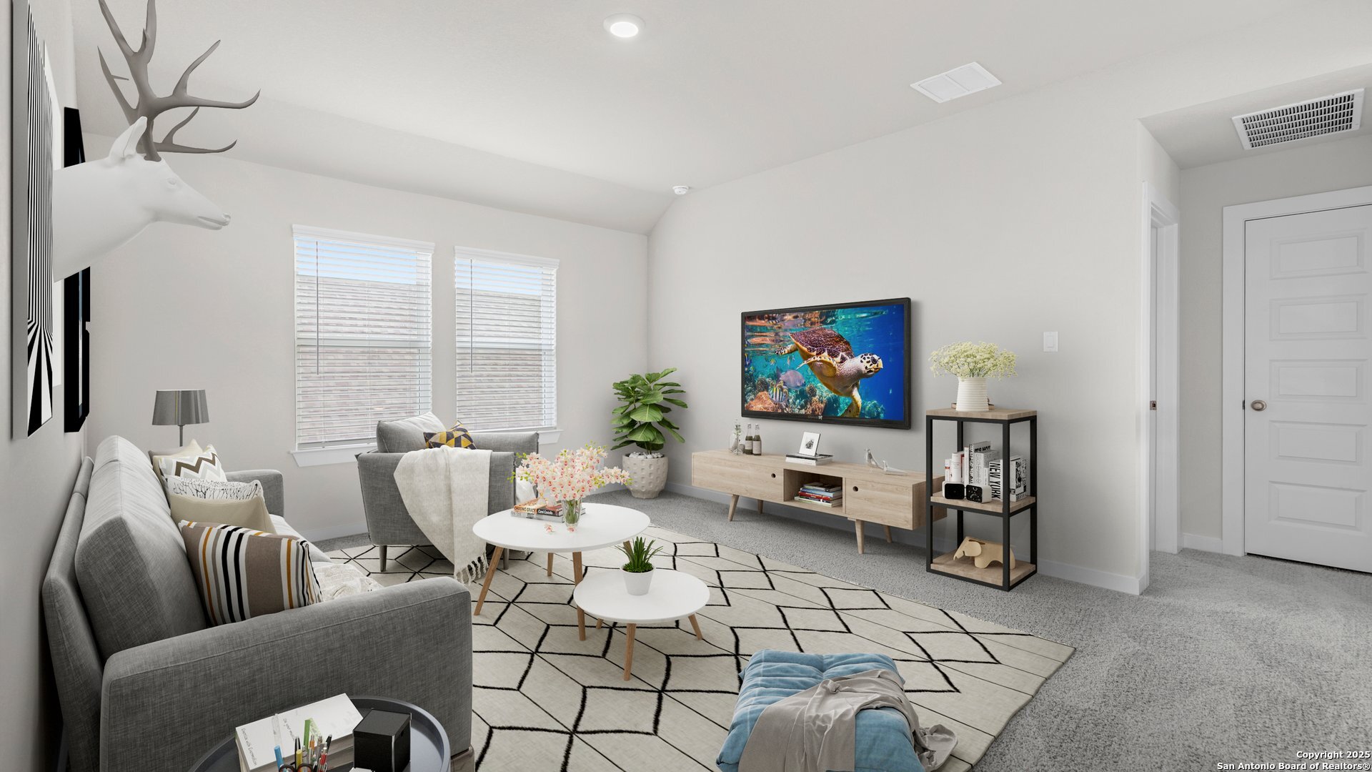 1551 Terrys Gate Road New Braunfels, TX 78132 - Photo 19 of 32 a living room with furniture and a flat screen tv