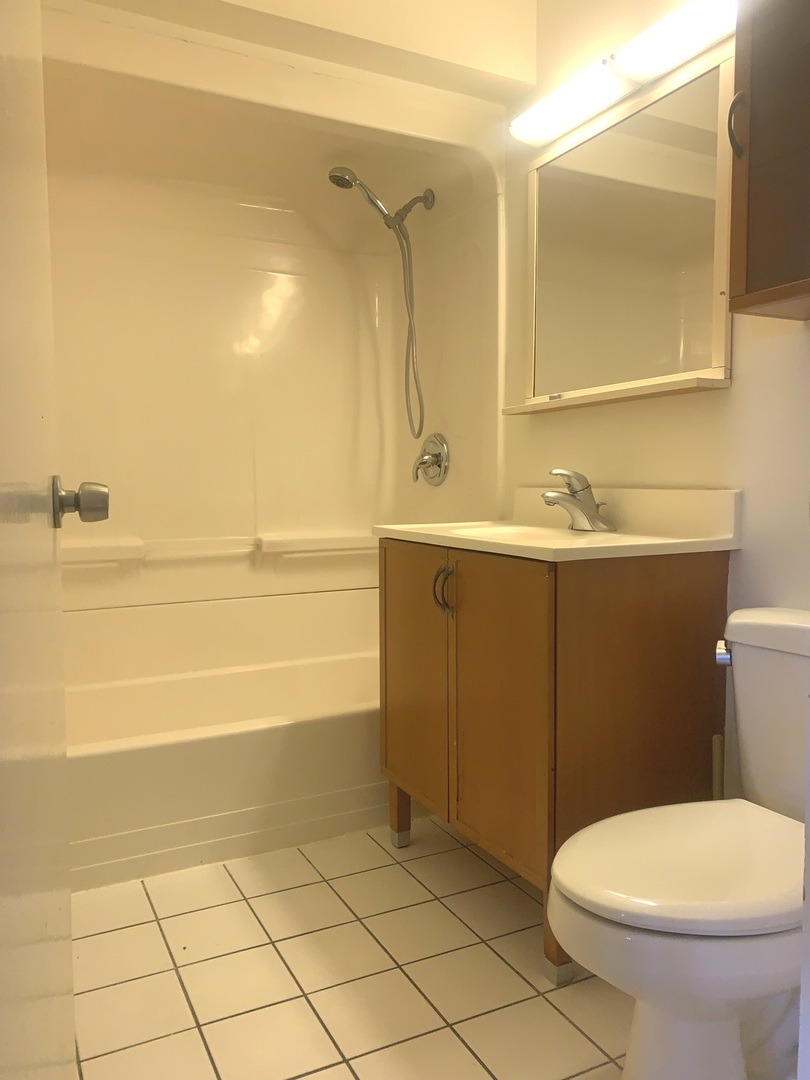 4347 West 63rd Street, Unit 2A Chicago, IL 60629 - Photo 13 of 15 a bathroom with a sink a toilet and bathtub