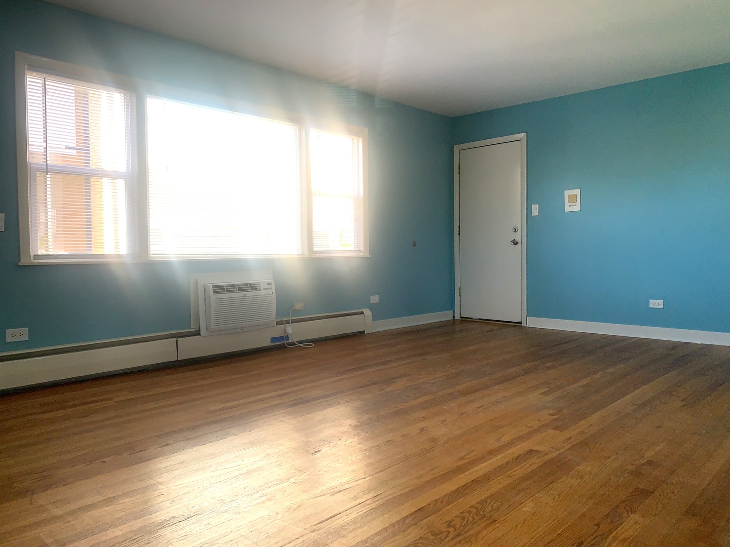 4347 West 63rd Street, Unit 2A Chicago, IL 60629 - Photo 4 of 15 an empty room with wooden floor and windows