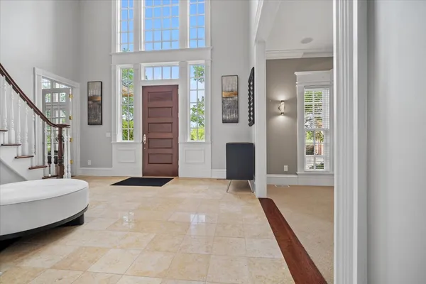 a view of an entryway with staircase