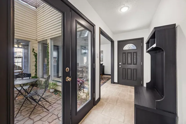a view of a entryway door front of house