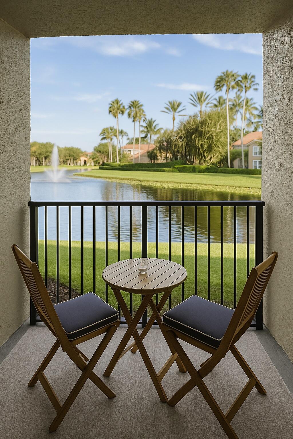 15135 Michelangelo Boulevard, Unit 108 Delray Beach, FL 33446 - Photo 11 of 17 a view of a chairs and table in patio