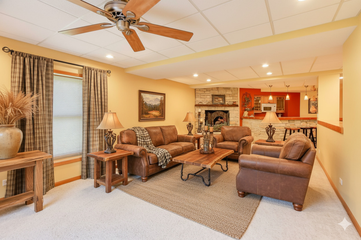 9206 Pine Needle Pass Bull Valley, IL 60097 - Photo 22 of 44 a living room with furniture kitchen view and a large window