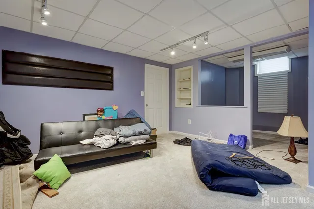 a living room with furniture