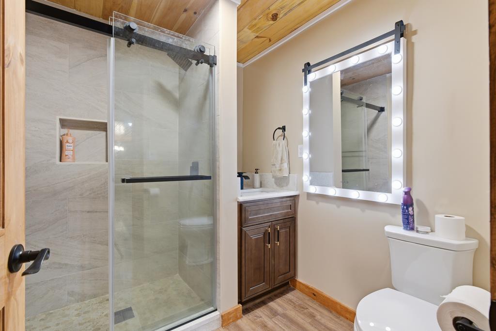 1843 Old Mobile Road McCaysville, GA 30555 - Photo 35 of 41 a bathroom with a sink toilet and shower