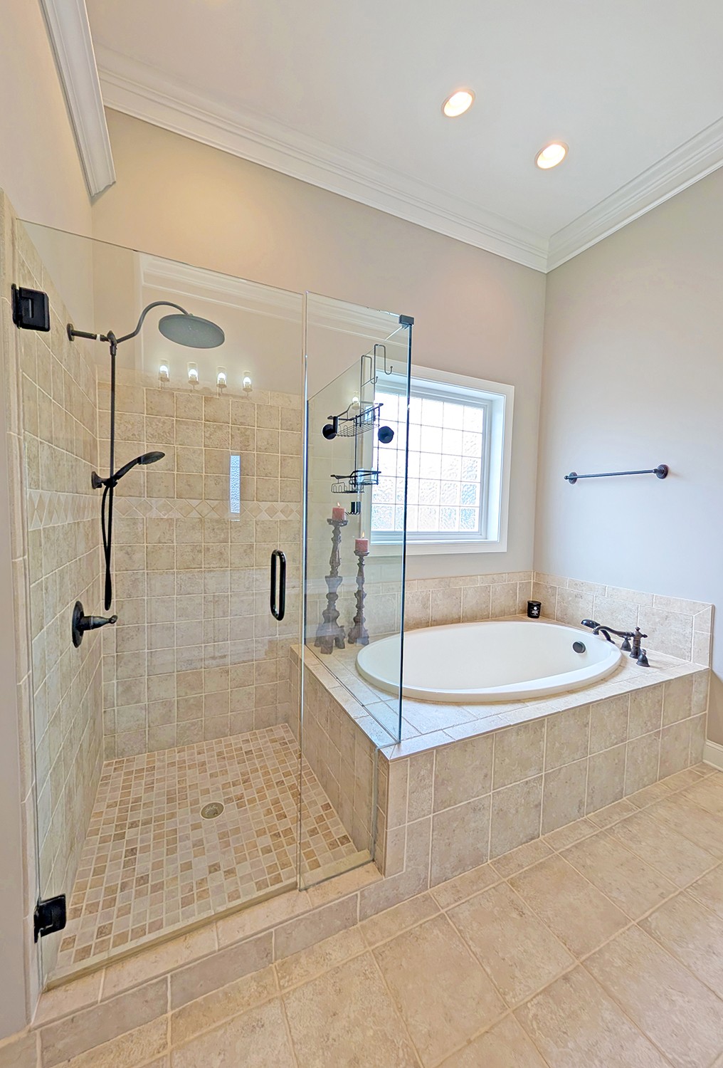 5210 Old Harding Road Franklin, TN 37064 - Photo 29 of 65 a spacious bathroom with a tub shower and mirror