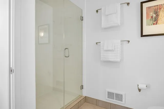a bathroom with a shower