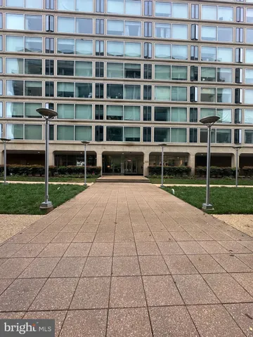 a view of a building with garden