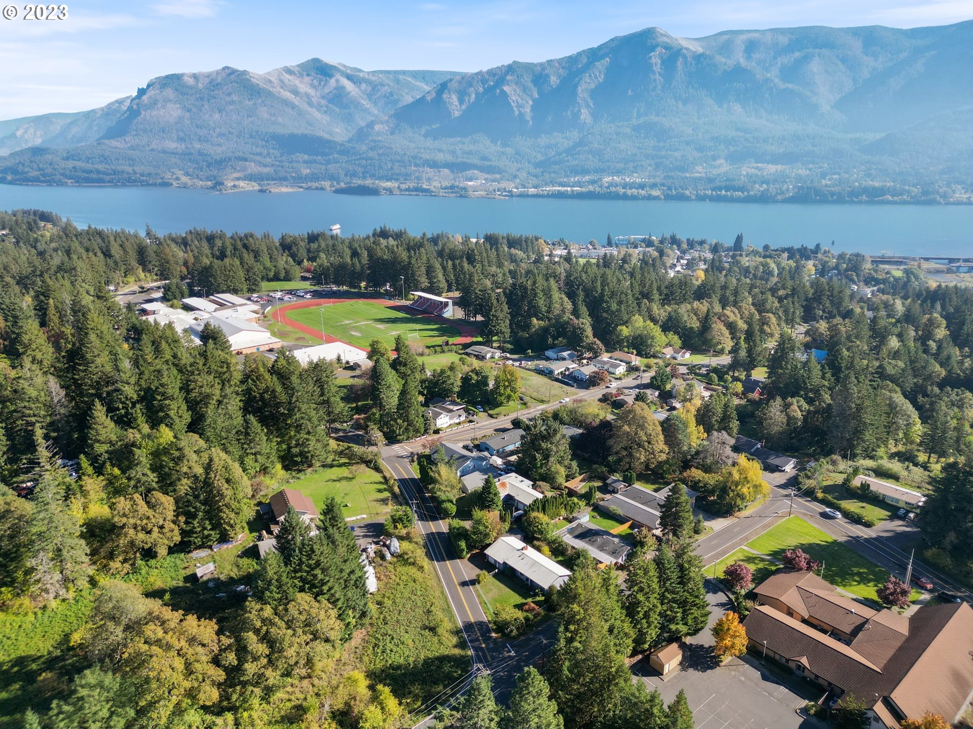 477 Northwest Chesser Road Stevenson, WA 98648 - Photo 39 of 40 an aerial view of a house with a garden