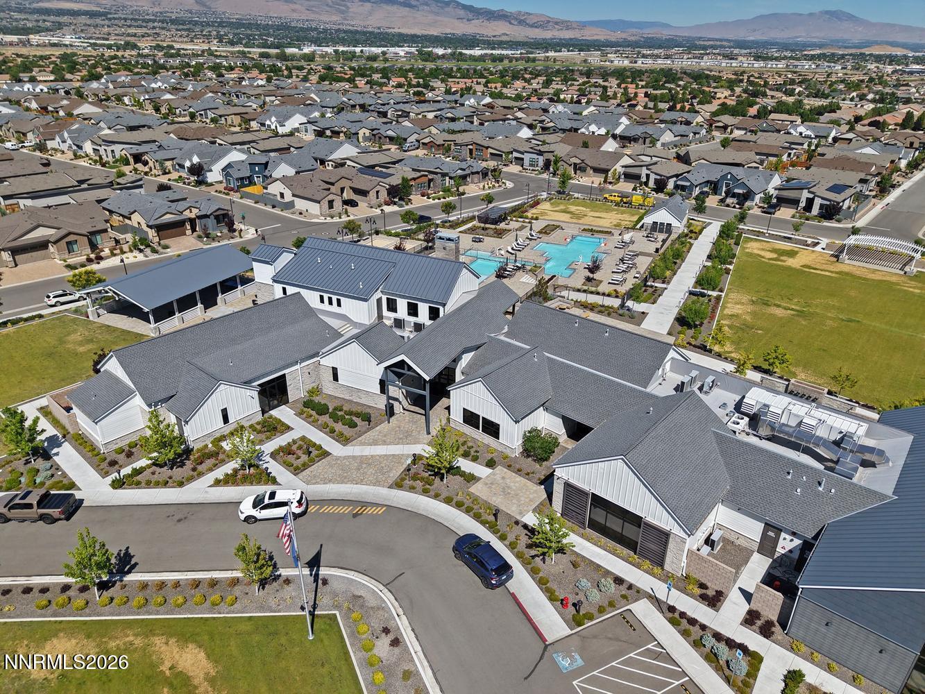 2332 Hammer Falls Drive Reno, NV 89521 - Photo 57 of 57 an aerial view of a house with a swimming pool