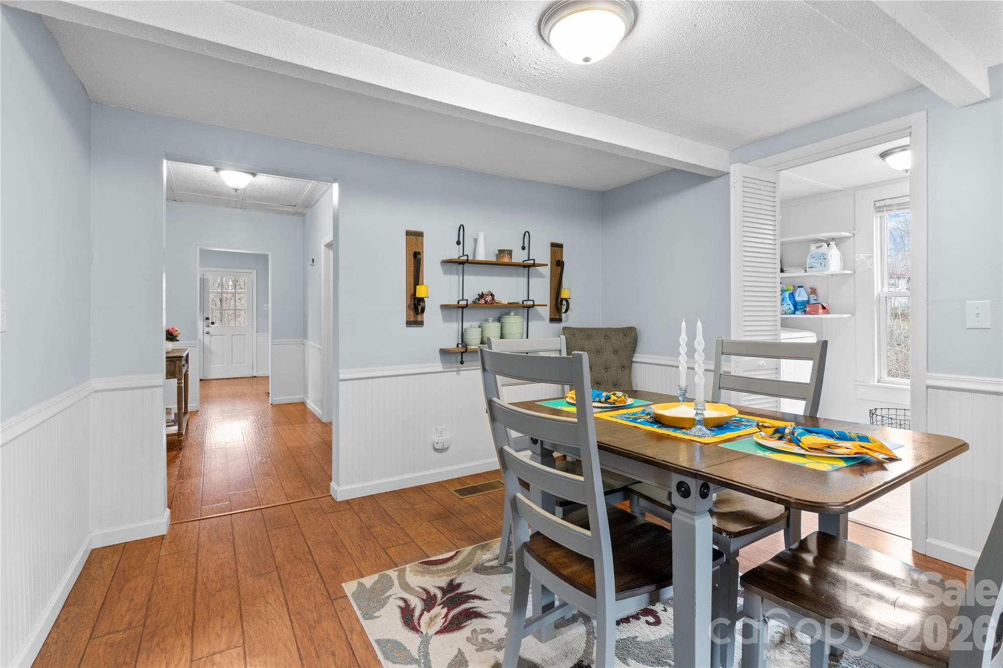 23 Maxwell Road Asheville, NC 28805 - Photo 10 of 47 a view of a dining room with furniture and wooden floor