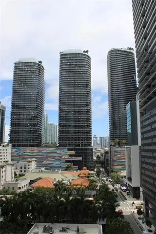 a view of a tall building