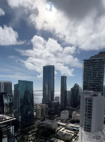 a city view with tall buildings